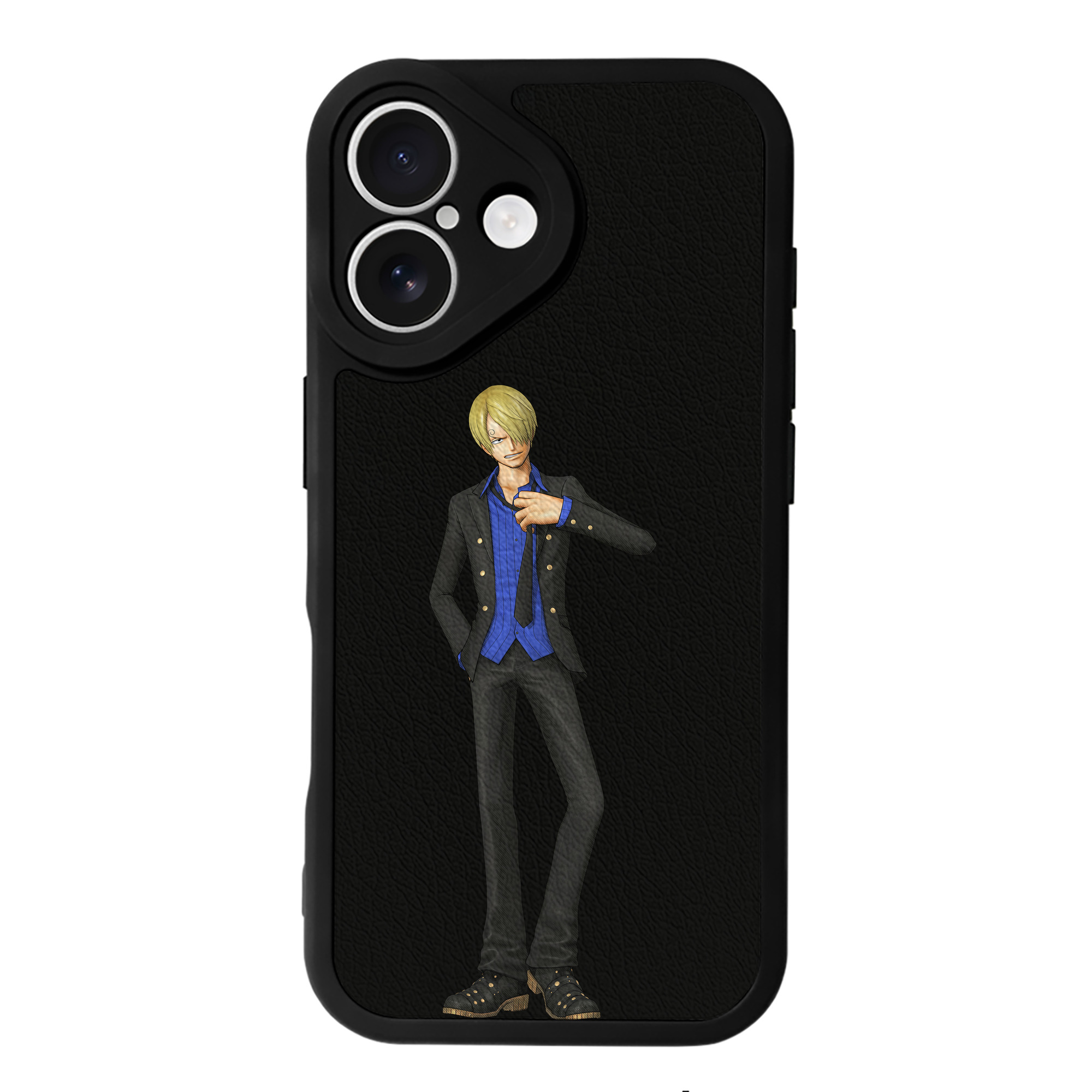 （画像用） ワンピース サンジ ONE PIECE Sanji 【iPhone 16シリーズ対応】シリコンスマホケース（レザー調） 材質：シリコン